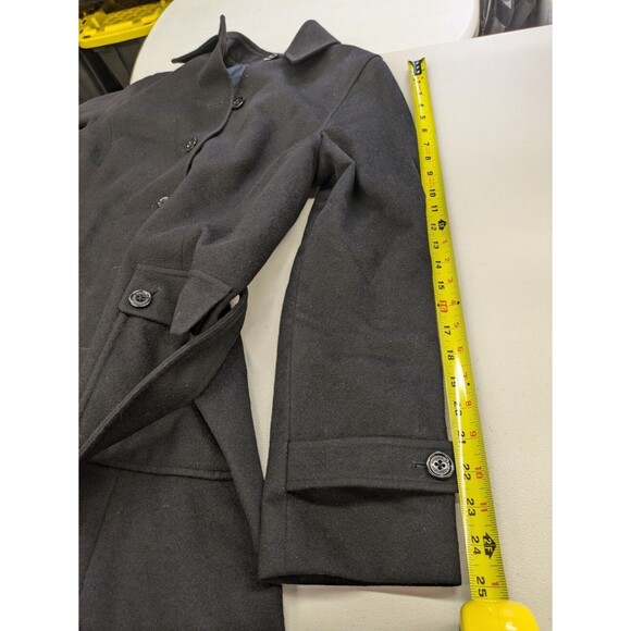 Brooks Brothers 346 Women's Wool Cashmere Belted Black Pea Coat Pockets Size 8 - Picture 15 of 15